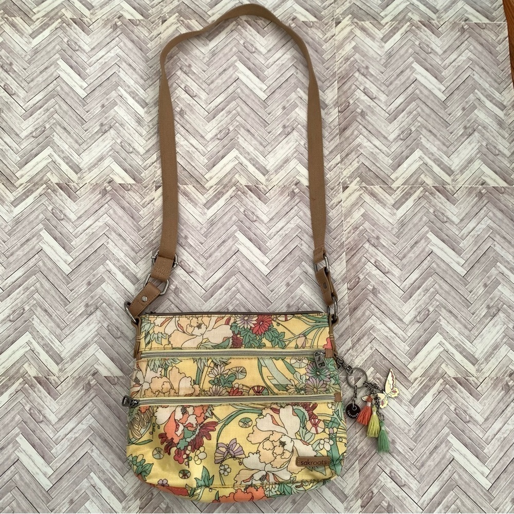 Sakroots Crossbody Butterfly Purse with Key Charms